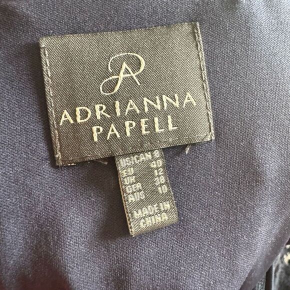 Adrianna Papell Navy Blue Lace Fit & Flare Cocktail Party Mini Dress Size 8 - Picture 8 of 9